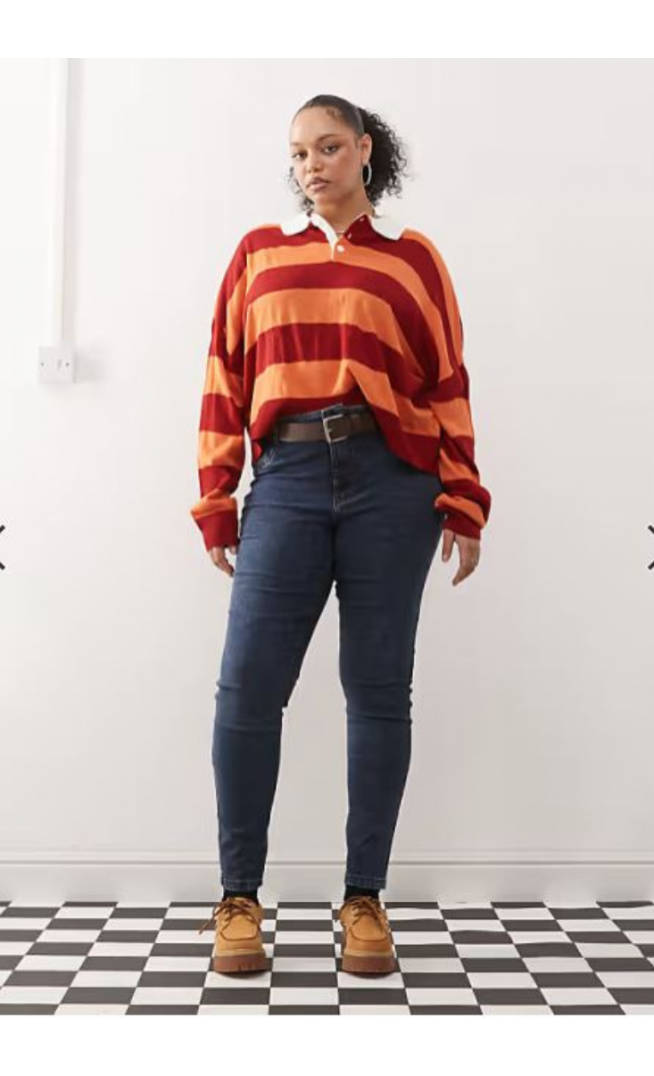 Noisy May Curve skinny jeans in dark blue