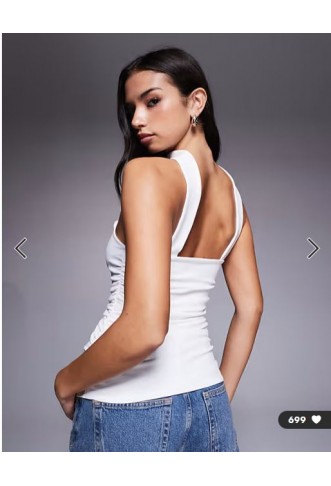 ASOS DESIGN longline structured bandeau top with scarf neck detail in ivory