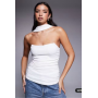 ASOS DESIGN longline structured bandeau top with scarf neck detail in ivory