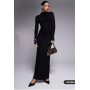 ASOS DESIGN high neck long sleeve with ruching maxi dress in black