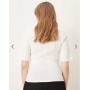 Vila ruched side detail short sleeve t-shirt in cream