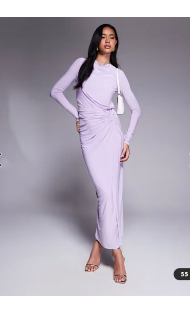 Daska twist front dress in lilac