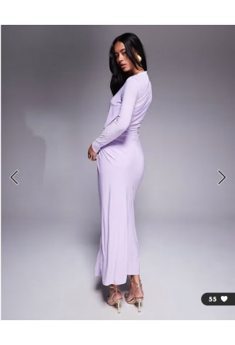 Daska twist front dress in lilac