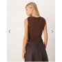 ASOS DESIGN draped tank with gold metal hardware trim detail in brown