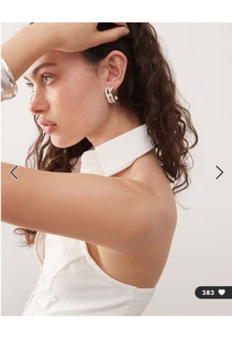 COLLUSION halter neck shirt top in white