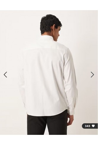 ASOS DESIGN formal easy iron twill regular shirt in white