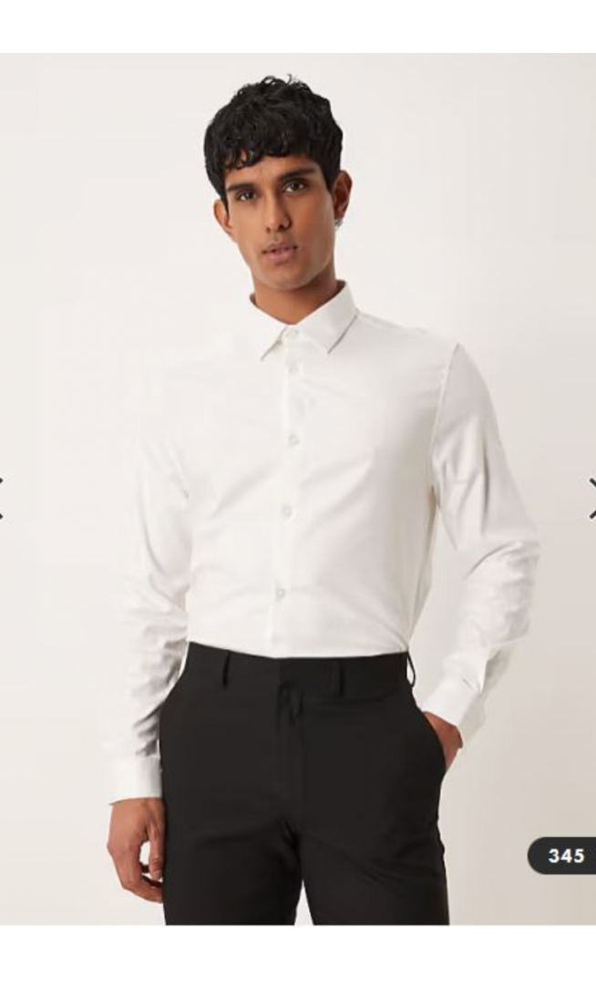 ASOS DESIGN formal easy iron twill regular shirt in white