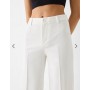 Bershka Wide-leg tailoring trousers in white