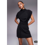 ASOS DESIGN grown on neck wrap mini dress in black