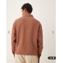 ASOS DESIGN oversized cheesecloth textured shirt in brown