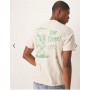 Abercrombie & Fitch tea time graphic back print t-shirt in beige