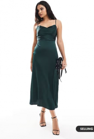 Vila satin cowl neck cami...