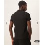 ASOS DESIGN co-ord muscle fit boxy t-shirt with zipped funnel neck in black plisse