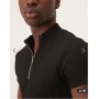 ASOS DESIGN co-ord muscle fit boxy t-shirt with zipped funnel neck in black plisse