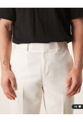 ASOS DESIGN smart tapered fit trousers in white