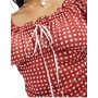 ASOS DESIGN milkmaid top in red gingham
