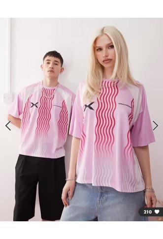 COLLUSION Unisex football top in pink - LPINK
