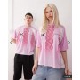 COLLUSION Unisex football top in pink - LPINK