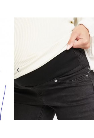 ASOS DESIGN Maternity ultimate skinny jeans in washed black with under the bump waistband