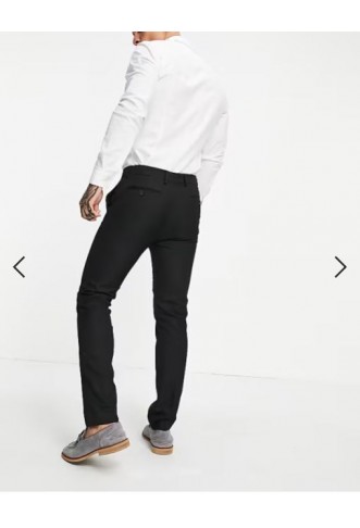 Topman skinny suit trousers in black