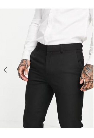 Topman skinny suit trousers in black