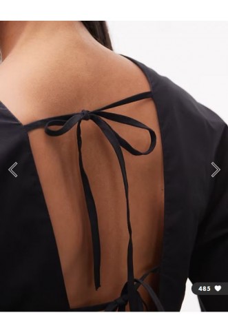 Topshop deep v playsuit in black