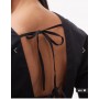 Topshop deep v playsuit in black