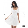 Wednesday's Girl puff sleeve mini dress in white