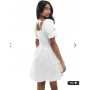Wednesday's Girl puff sleeve mini dress in white