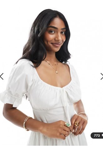 Wednesday's Girl puff sleeve mini dress in white