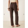 Mango soft touch linen tailored trouser co-ord in chocolate