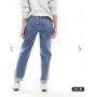 ASOS DESIGN Maternity high rise relaxed mom jeans in mid blue
