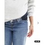 ASOS DESIGN Maternity high rise relaxed mom jeans in mid blue