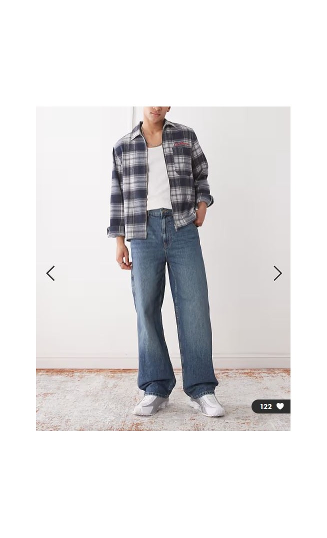 COLLUSION X011 carpenter jeans in dark wash blue - MBLUE