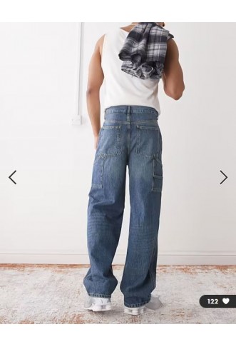 COLLUSION X011 carpenter jeans in dark wash blue - MBLUE