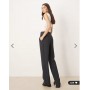 ASOS DESIGN Tall tailored slim straight trousers with split in navy pinstripe