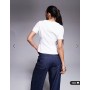ASOS DESIGN seam detail corset waist top in white in scuba-style fabric