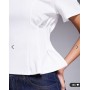 ASOS DESIGN seam detail corset waist top in white in scuba-style fabric