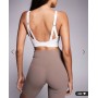 4505 Fuller bust Icon active medium support sports bra with removable padding and adjustable straps in white