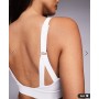 4505 Fuller bust Icon active medium support sports bra with removable padding and adjustable straps in white