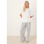 ASOS DESIGN oversized tee and wide leg trouser pyjama set in stripe bed graphic