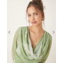 ASOS DESIGN cowl neck maxi dress with godet hem in blurred green print