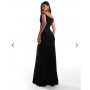 ASOS DESIGN twist shoulder with lace up back maxi dress in black