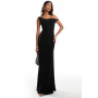ASOS DESIGN twist shoulder with lace up back maxi dress in black