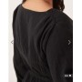 ASOS DESIGN Curve long sleeve smock top with button front in black