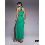 ASOS DESIGN twist neck midi dress with hardware trim in green