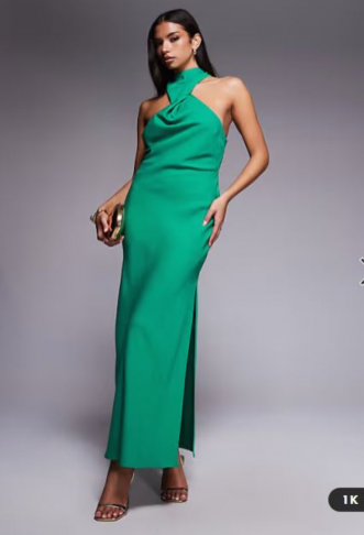 ASOS DESIGN twist neck midi...