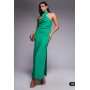 ASOS DESIGN twist neck midi dress with hardware trim in green