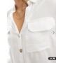 Vero Moda button down shirt with pocket detail in white
