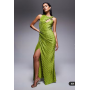 ASOS DESIGN sleeveless draped and cut out with trim detail maxi dress in green